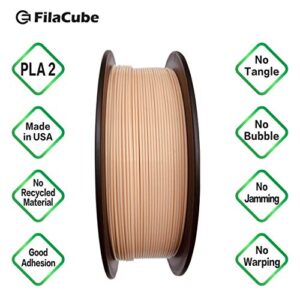 Skin/Flesh PLA 3D Printer 1.75mm Filament 1kg - FilaCube PLA 2 Light Skin Color Tone 1.75 mm 1 kg 3D Printing Plastic Filament Supply for Human Organ Model Body Girl Toy epidermis [Made in USA]