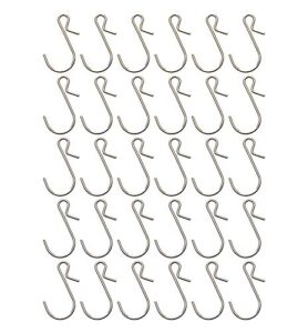 mini skater 30 pcs 1.5 inch length s shaped hanging hooks metal small silver hangers with storage box for home kitchen bedroom office christmas tree decorations