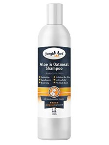 jungle pet aloe oatmeal shampoo for dogs - sensitive skin dog shampoo oatmeal - natural dog shampoo sensitive skin - hypoallergenic pina colada dog oatmeal shampoo - 12 oz