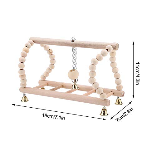 Bird Wooden Climbing Toys, Pet Parrot Toy Wooden Climbing Swing Ladder for Birds Hamster