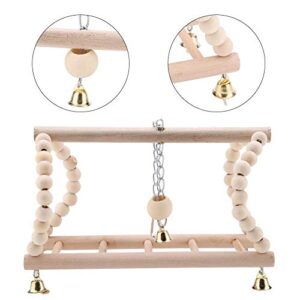 Bird Wooden Climbing Toys, Pet Parrot Toy Wooden Climbing Swing Ladder for Birds Hamster