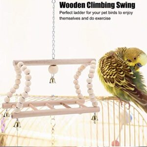 Bird Wooden Climbing Toys, Pet Parrot Toy Wooden Climbing Swing Ladder for Birds Hamster