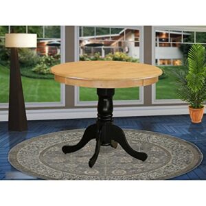 East West Furniture Antique Modern Dining Round Kitchen Table Top with Pedestal Base, 36x36 Inch, Ant-obk-tp