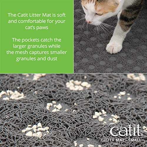 Catit Cat Litter Mat, Rectangle, Small, Grey, 44365