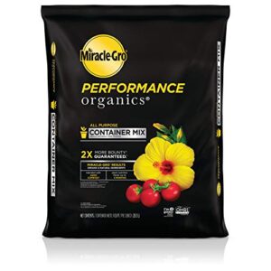 miracle-gro performance organics all purpose container mix - organic and natural plant soil, feed for up to 3 months, for vegetables, flowers, and herbs, use in indoor and outdoor containers, 1 cu. ft