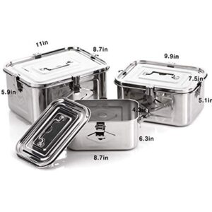 Stainless Steel Rectangular Food Storage kimchi container (3set)