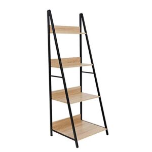 c-hopetree ladder shelf bookcase - bookshelf - 4 tier plant stand - black metal frame