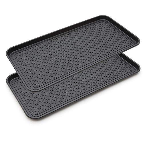 2 Pack Large Multifunctional Boot Tray Boot Mat Washable Indoor or Outdoor Tray Mat for Shoes Boots Plants Pots Paint Tins Pet Bowls Car Storage, 30 x 15 x 1.2 Inches