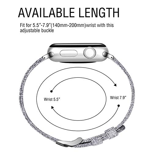 Haveda Fabric Compatible for Apple Watch Band Series 6 Series 5/4 40mm, Soft Accessories for Apple watch SE, iwatch bands 38mm womens, Cloth for Apple Watch band 38mm Series 3 2/1 Men (Light Gray)