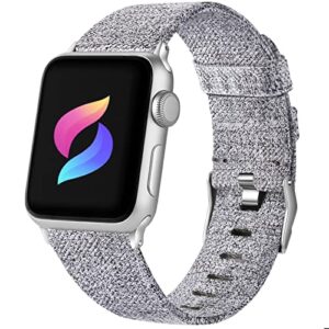 haveda fabric compatible for apple watch band series 6 series 5/4 40mm, soft accessories for apple watch se, iwatch bands 38mm womens, cloth for apple watch band 38mm series 3 2/1 men (light gray)