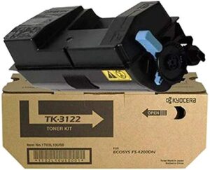 kyocera 1t02l10us0 model tk-3122 black toner kit for use with kyocera ecosys fs-4200dn, m3040idn, m3540idn and m3550idn laser printers; up to 21000 pages yield at 5% coverage