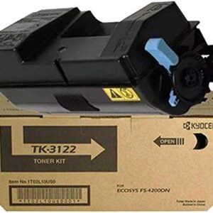 Kyocera 1T02L10US0 Model TK-3122 Black Toner Kit For use with Kyocera ECOSYS FS-4200DN, M3040idn, M3540idn and M3550idn Laser Printers; Up to 21000 Pages Yield at 5% Coverage