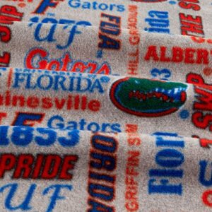 NCAA Florida Gators Fleece Heather Verbiage, Fabric by the Yard