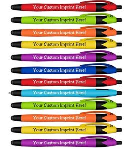 ballpoint soft touch personalized ink pens with stylus tip - the jewel - click action - custom - black writing - printed name - imprinted - your logo/message - free perzonalization (assorted colors)