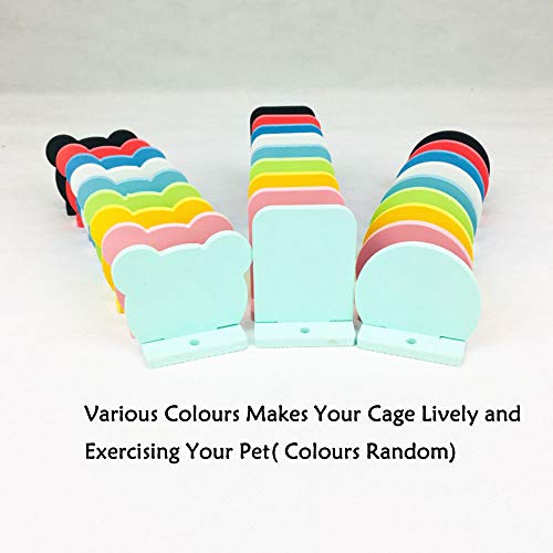 Oncpcare 3 Pcs Plastic Hamster Platform, Colourful Small Animals Stand, Decorating Little Gerbil Perch to Exercise, Funny DIY Plate Cage Accessories to Make a Different Ladder(Colour Random)