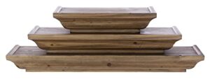 kiera grace muskoka fitz wood shelves - walnut, 12", 18", 24", set of 3 (fn00636-3int)