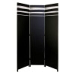 kiera grace stockholm dahl decorative 3-panel room divider for home & office, 47" w x 71" h x 1" l, black
