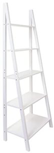 kiera grace providence miller floor shelf – white matte finish, 5-tiered, 71-inch by 25-inch by 18-inch