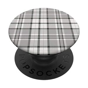 grey plaid popsocket popsockets popgrip: swappable grip for phones & tablets