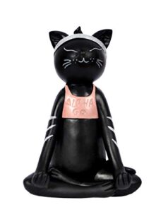 alpha go cell phone holder, yoga black cat smartphone stand, dock, cradle, compatible with iphone, all android smartphone charging, desktop accessories pal