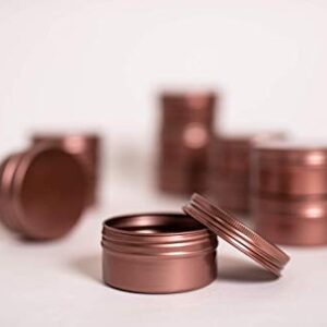 LIYAR 3 Ounce Tins Cans 3 Oz. Tins Containers Round Tins Metal with Lids Aluminum Metal Containers Metal Tins Jars for Balm,Candy,Salve,Candles,Pack of 12(Rosy Brown)