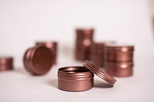 LIYAR 3 Ounce Tins Cans 3 Oz. Tins Containers Round Tins Metal with Lids Aluminum Metal Containers Metal Tins Jars for Balm,Candy,Salve,Candles,Pack of 12(Rosy Brown)