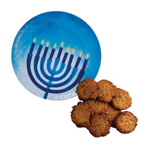 chanukah serving tray for parties - sahpphire collection (round melamine serving plate) hanukkah gift