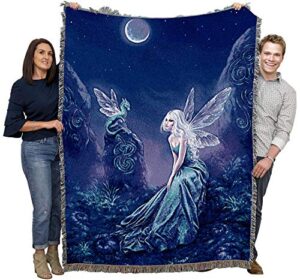 pure country weavers luminescent fairy blanket by rachel anderson - gift fantasy tapestry throw woven from cotton - made in the usa (72x54)