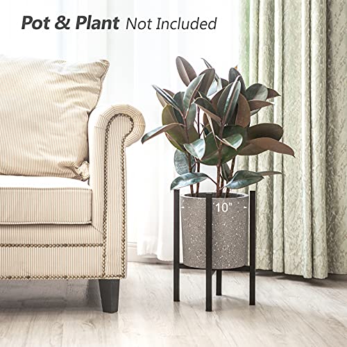 Mkono Plant Stand - EXCLUDING Plant Pot, Mid Century Modern Tall Metal Pot Stand Indoor Flower Potted Plant Holder Plants Display Rack, Fits Up to 10 Inch Planter, Black