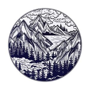 Wanderlust Mountain Scene with Clouds & Pine Trees PopSockets PopGrip: Swappable Grip for Phones & Tablets