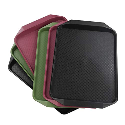 Morcte 6-Piece Plastic Fast Food Serving Trays, 16.73" x 11.73"