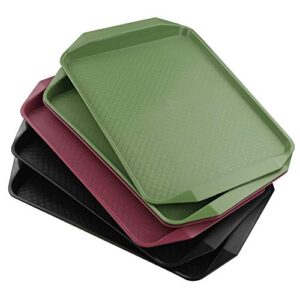 Morcte 6-Piece Plastic Fast Food Serving Trays, 16.73" x 11.73"