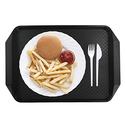 Morcte 6-Piece Plastic Fast Food Serving Trays, 16.73" x 11.73"