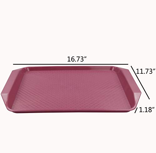 Morcte 6-Piece Plastic Fast Food Serving Trays, 16.73" x 11.73"