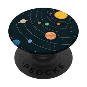 vintage solar system sun planets space lover gift popsockets popgrip: swappable grip for phones & tablets