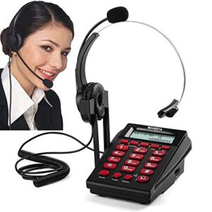 corded phone headset, mcheeta call center telephone headset with dialpad, noise cancelling phone headsets for office/house phones