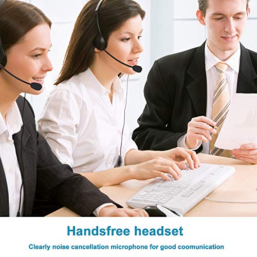 Corded Phone Headset, MCHEETA Call Center Telephone Headset with Dialpad, Noise Cancelling Phone Headsets for Office/House Phones
