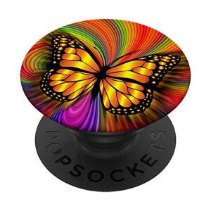cell phone button pop out holder for hand butterfly rainbow popsockets popgrip: swappable grip for phones & tablets