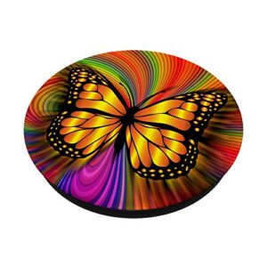 Cell Phone Button Pop Out Holder for Hand Butterfly Rainbow PopSockets PopGrip: Swappable Grip for Phones & Tablets