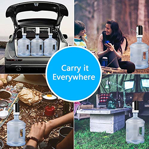 5 Gallon Water Bottle Dispenser, USB Charging Water Bottle Pump, Portable Water Dispenser Pump for Camping