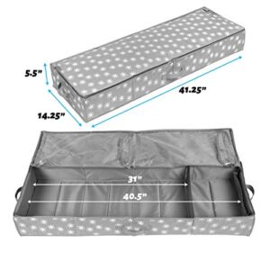 Wrapping Paper Storage Container – Fits up to 27 Rolls 1 3/8” Diam. - Underbed Gift Wrap Organizer Bags, Wrapping Paper Rolls, Ribbon, and Bows - Under Bed- Durable Material 600D - Up to 40” Rolls