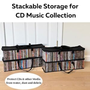 Evelots 4 Pack CD Storage Bags, Video Games, Clear PVC Plastic-Holds 200 CDs Total-Strong Handles-Protects from Dirt/Moisture