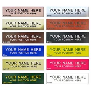 personalized office name plate 2"x 8" customize wall door sign nameplate adhesive back