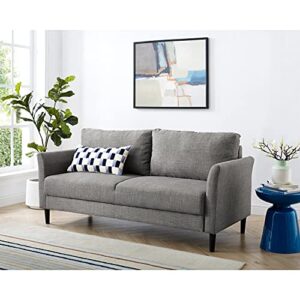 naomi home claire affordable modern couch & living room sofa - mid-century style, compact design for small spaces - eco-friendly linen - easy assembly - sofa couch bliss, gray
