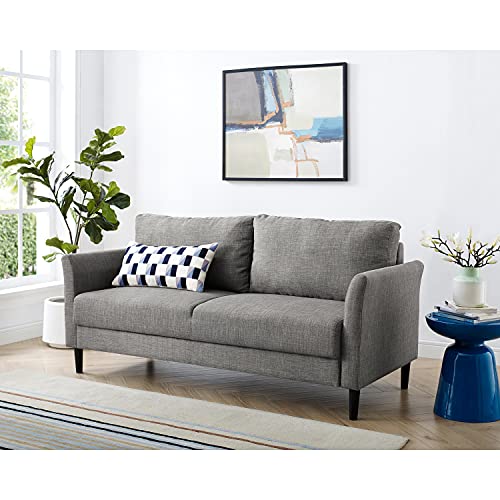 Naomi Home Claire Affordable Modern Couch & Living Room Sofa - Mid-Century Style, Compact Design for Small Spaces - Eco-Friendly Linen - Easy Assembly - Sofa Couch Bliss, Gray