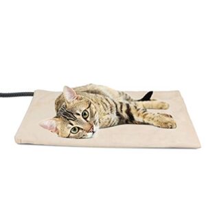 nicrew pet heating pad for dogs and cats, heated pet mat with steel-wrapped cord and soft fleece cover, 17.7 x 15.7 inch, 30 watts