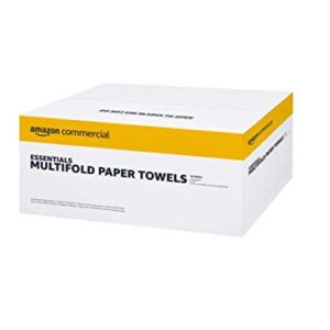 AmazonCommercial 1-Ply White Multifold Paper Towels|Bulk for Business|Tri-Fold Hand Towels|Compatible with Universal Dispensers|FSC Certified|250 Sheets per Pack (16 Packs)(9.5" x 9.25" Sheet)