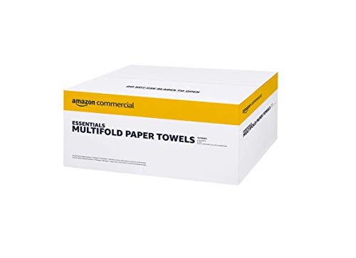 AmazonCommercial 1-Ply White Multifold Paper Towels|Bulk for Business|Tri-Fold Hand Towels|Compatible with Universal Dispensers|FSC Certified|250 Sheets per Pack (16 Packs)(9.5" x 9.25" Sheet)