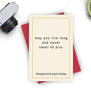 Funny Birthday Card - May You Live Long. Card for Best Friend, Brother, Sister, Joke Naughty Card