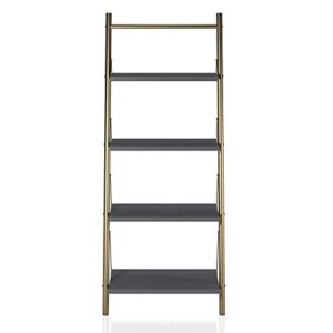 Nova 4 Shelf Ladder Bookcase, Graphite Gray